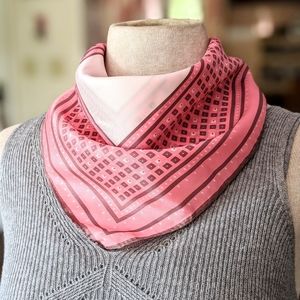 Silky Geometric Pink Square Scarf